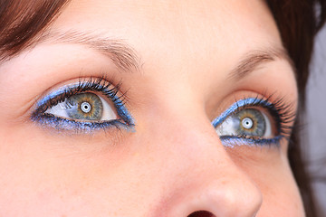 Image showing beautiful woman`s open colorful eye