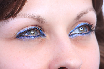 Image showing beautiful woman`s open colorful eye