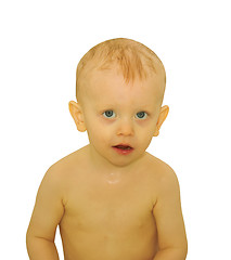 Image showing The child after bathing