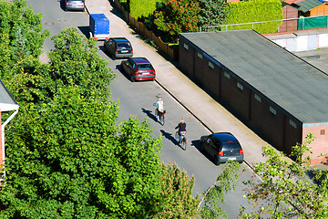 Image showing View over the city street