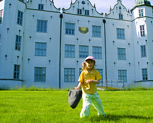 Image showing The girl before a palace