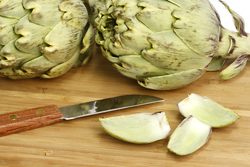 Image showing Preparation of artichokes