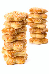 Image showing two stacks of cookies