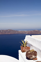 Image showing view of volcanic islands of santorini greece