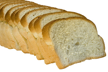 Image showing Slices of bread isolated on white background with clipping path