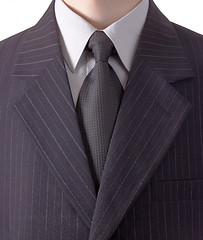 Image showing Business man in black striped suit