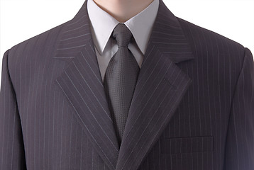 Image showing Business man in black striped suit