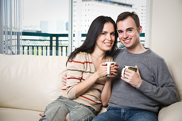 Image showing Happy couple relaxing at home