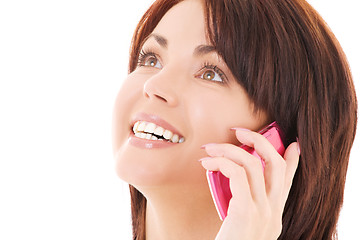 Image showing happy woman with cell phone