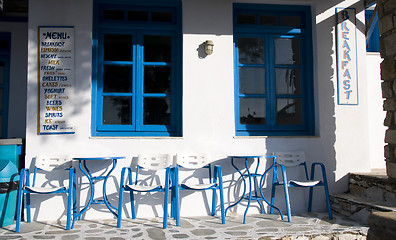 Image showing greek island cafe coffe shop cyclades architecture