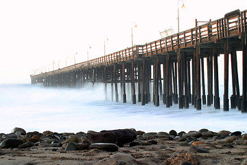 Image showing Ocean Wave Storm Pier