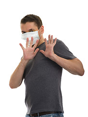 Image showing protective face mask on man