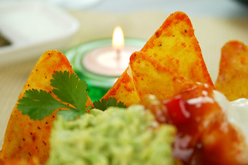 Image showing Nachos And Candle