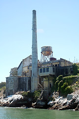 Image showing Ruins Of Alcatraz Smoke Stack And Power House