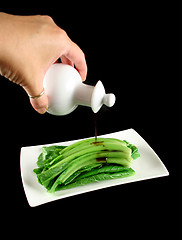 Image showing Soy Sauce On Choy Sum 1