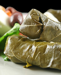 Image showing Dolmades And Salad