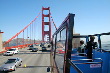 Image showing Bus Tour Golden Gate Bridge San Francisco CA