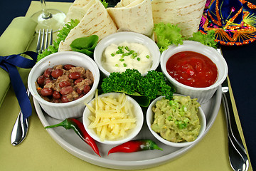 Image showing Mexican Vegetarian Platter