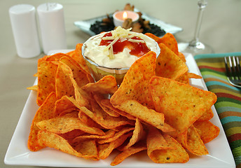 Image showing Nachos And Mexican Dip