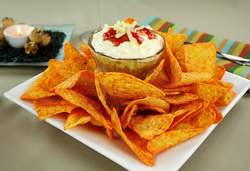 Image showing Nachos And Mexican Dip