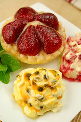 Image showing Passionfruit Cream And Strawberry Tart