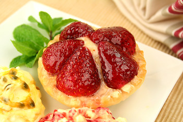 Image showing Strawberry Custard Tart