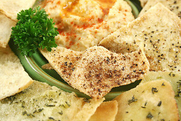 Image showing Corn Chips And Hommus