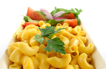 Image showing Macaroni Cheese And Salad