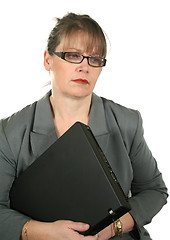 Image showing Dejected Businesswoman With Laptop