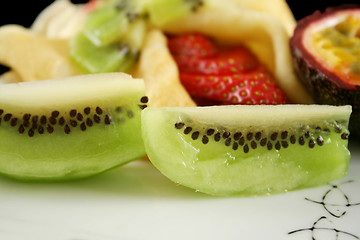 Image showing Kiwi Fruit With Strawberry Pancake