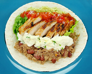 Image showing Open Chicken Tortilla