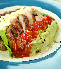 Image showing Open Chicken Tortilla