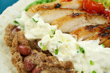 Image showing Open Chicken Tortilla 