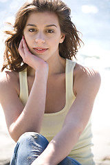 Image showing Happy beach summer girl