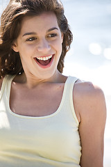 Image showing Happy beach summer girl