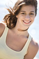 Image showing Happy beach summer girl