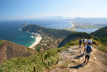 Image showing Walking on the top of Mourao Mountain