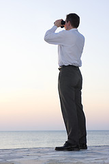 Image showing Businessman with binocular