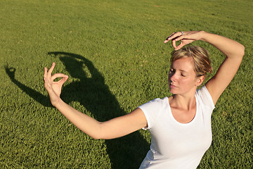 Image showing Meditation on a Lawn