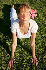 Image showing Meditation on a Lawn