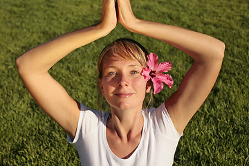 Image showing Meditation on a Lawn