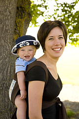 Image showing Baby Boy in Backpack