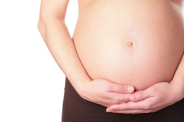 Image showing pregnant woman on white background