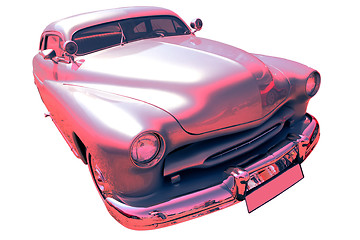 Image showing Vintage Silvery-Pink Car 50-60th