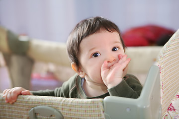 Image showing waiting the first teeth, soft focus