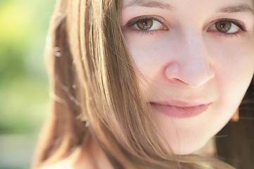 Image showing romantic green-eyed girl