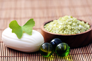 Image showing bath salt with ginko