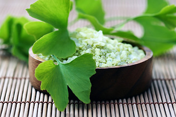 Image showing bath salt with ginko