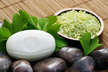 Image showing bath salt with ginko