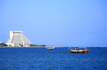 Image showing Dhows in Doha Bay, Qatar